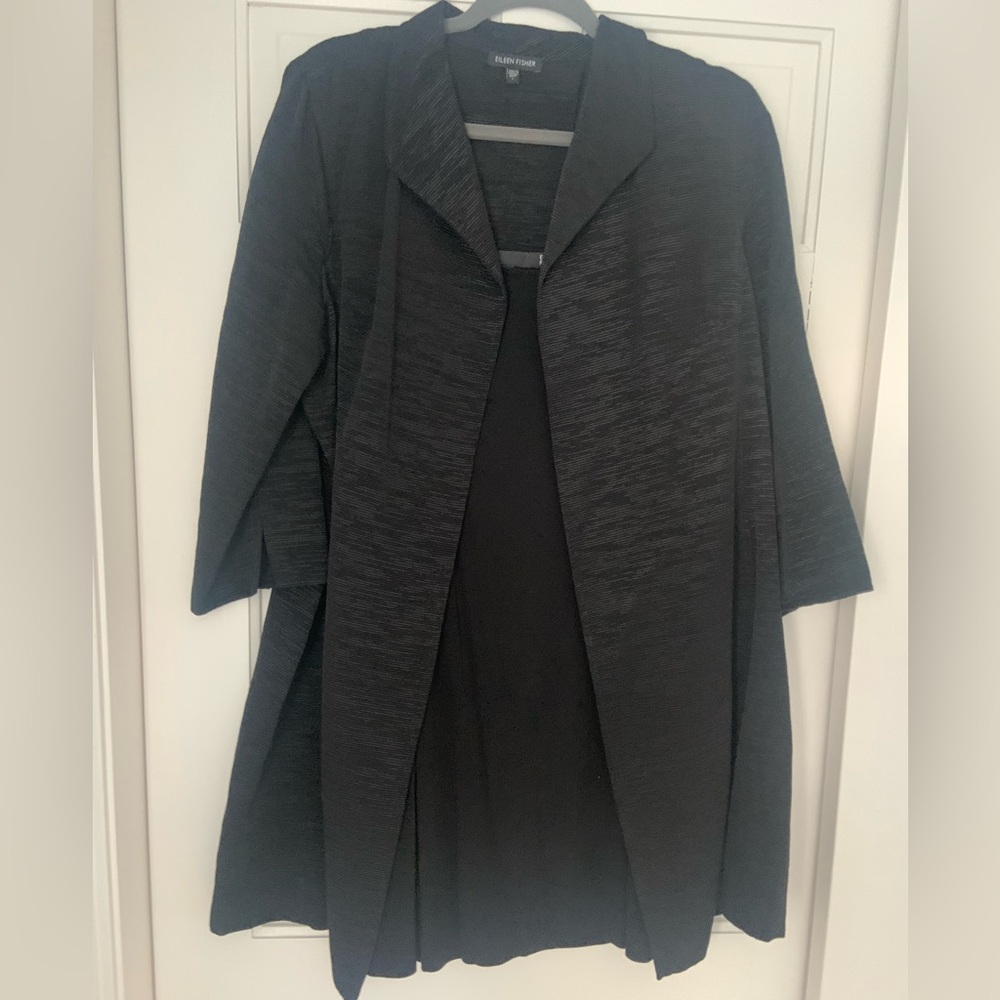 Black Open Front Cardigan